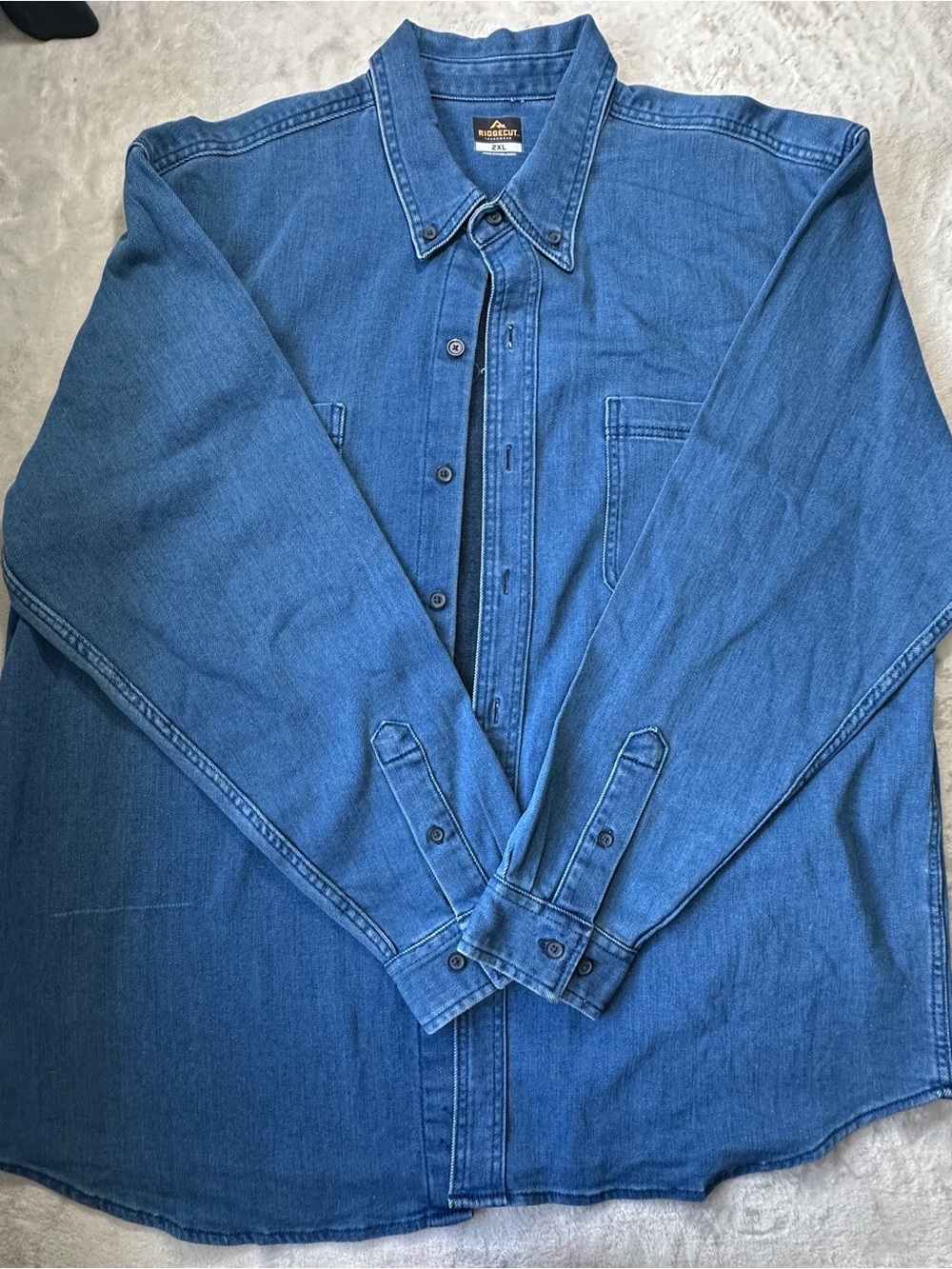 Ridge cut Toughwear Denim Button Down